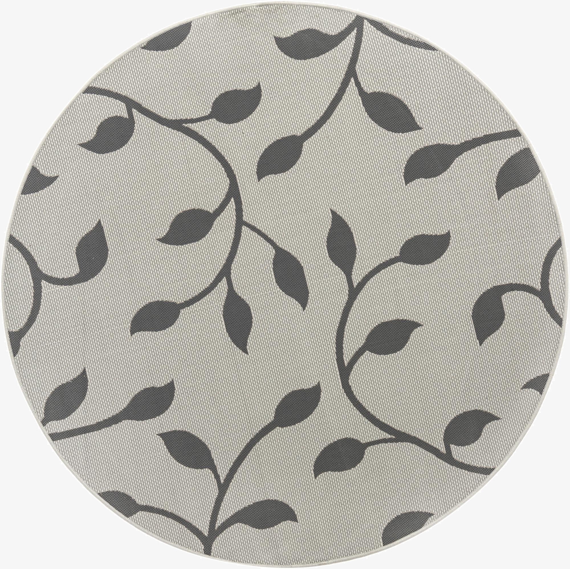 6' x 6'  Washable Botanical Indoor / Outdoor Round Rug