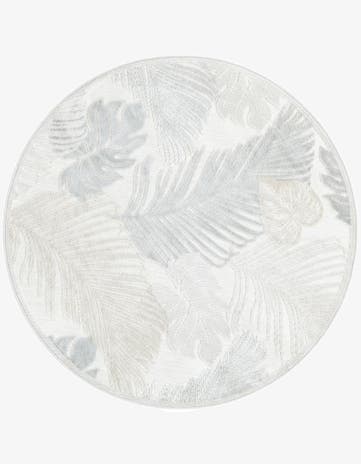 4' 5 x 4' 5 Easy-Clean Botanical Indoor / Outdoor Round Rug