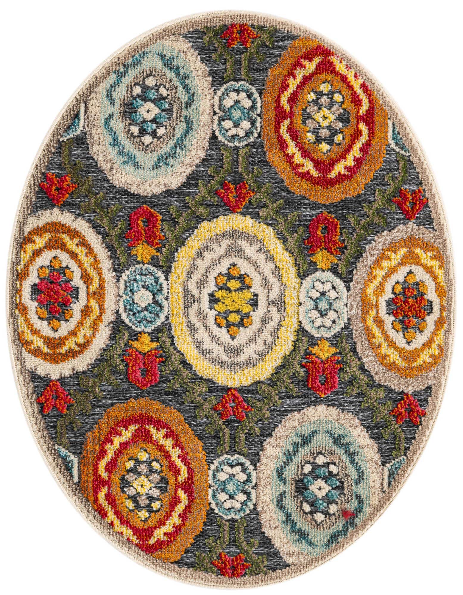 3' x 3' Easy-Clean Casablanca Indoor / Outdoor Round Rug