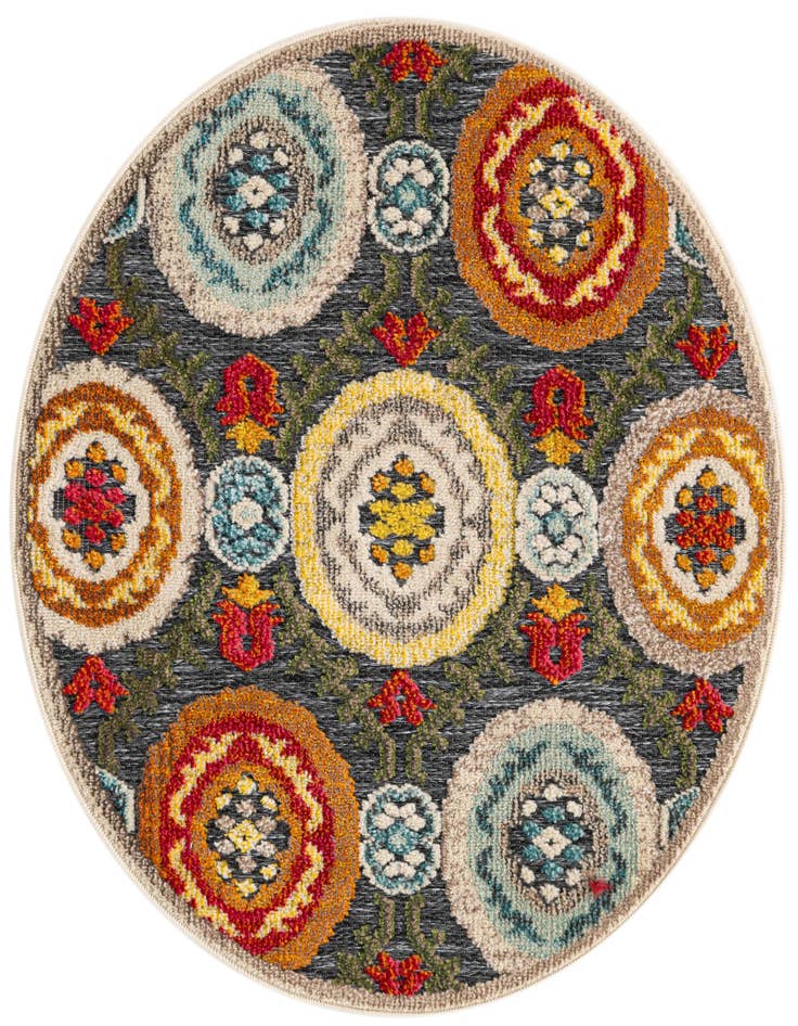 Detail image of 3' x 3' Easy-Clean Casablanca Indoor / Outdoor Round Rug