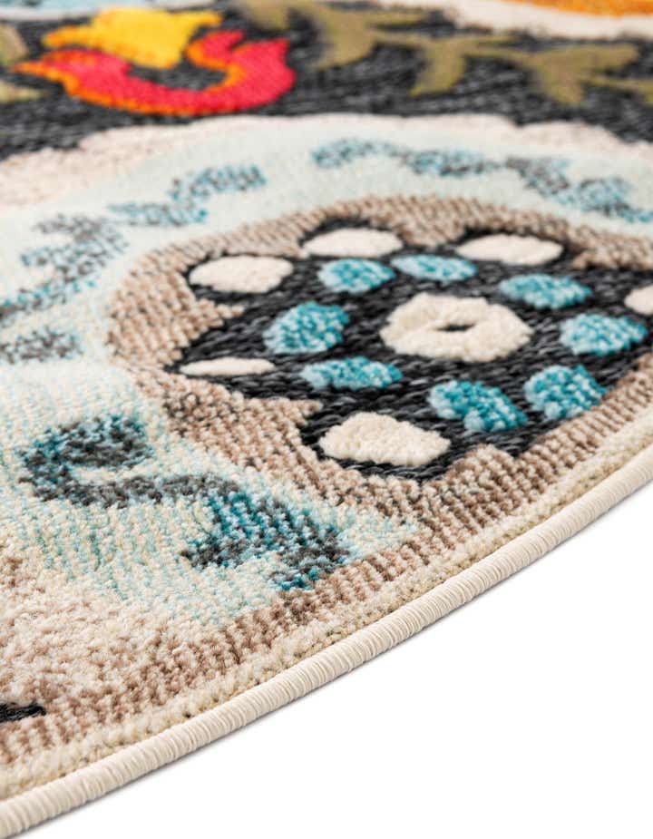 3' x 3' Easy-Clean Casablanca Indoor / Outdoor Round Rug