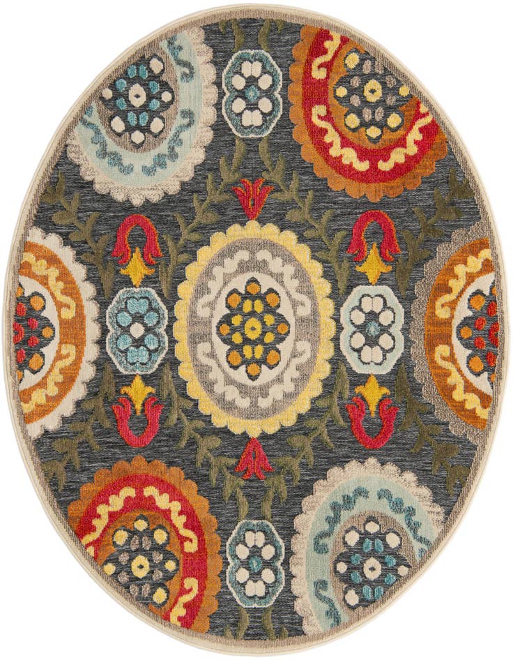 Detail image of 6' x 6' Easy-Clean Casablanca Indoor / Outdoor Round Rug