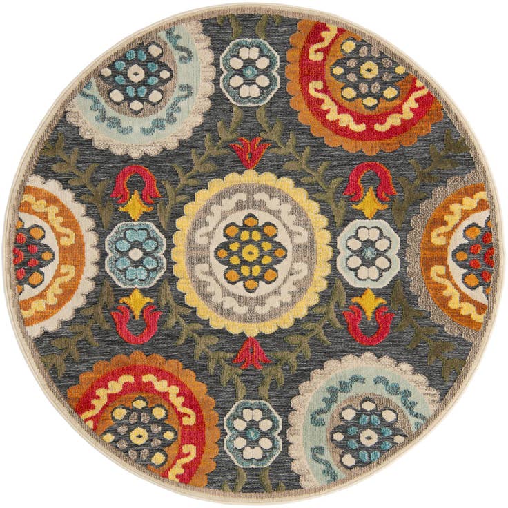 Detail image of 6' x 6' Easy-Clean Casablanca Indoor / Outdoor Round Rug