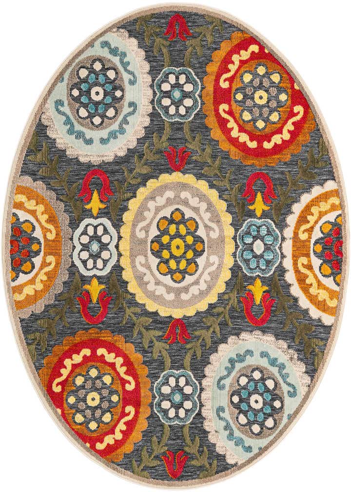 7' 10 x 7' 10 Easy-Clean Casablanca Indoor / Outdoor Round Rug
