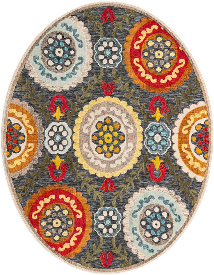 Detail image of 7' 10 x 7' 10 Easy-Clean Casablanca Indoor / Outdoor Round Rug