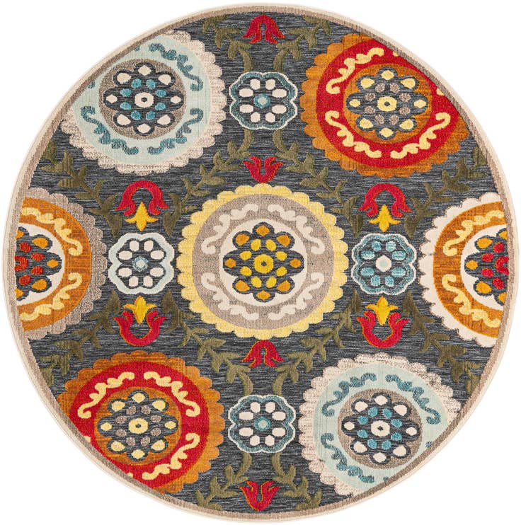 Detail image of 7' 10 x 7' 10 Easy-Clean Casablanca Indoor / Outdoor Round Rug