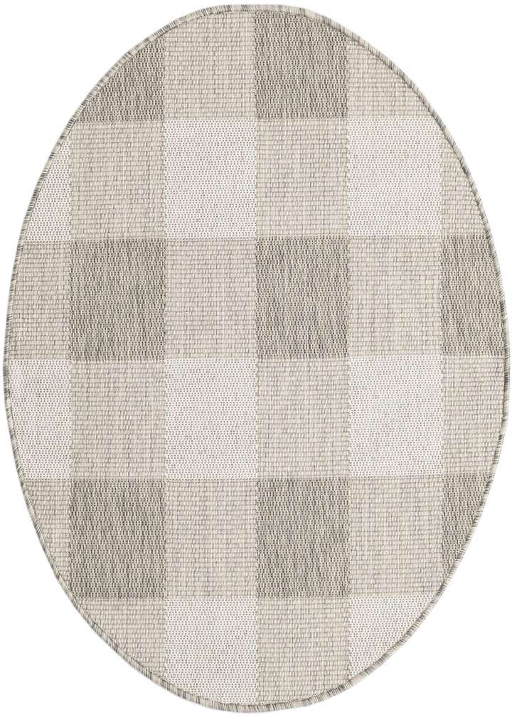 3' x 3' Easy-Clean Checkered Indoor / Outdoor Round Rug