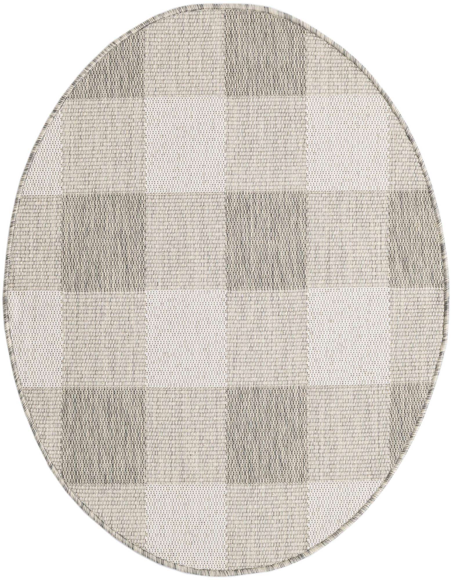 3' x 3' Easy-Clean Checkered Indoor / Outdoor Round Rug