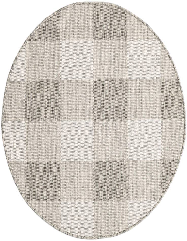 Detail image of 3' x 3' Easy-Clean Checkered Indoor / Outdoor Round Rug