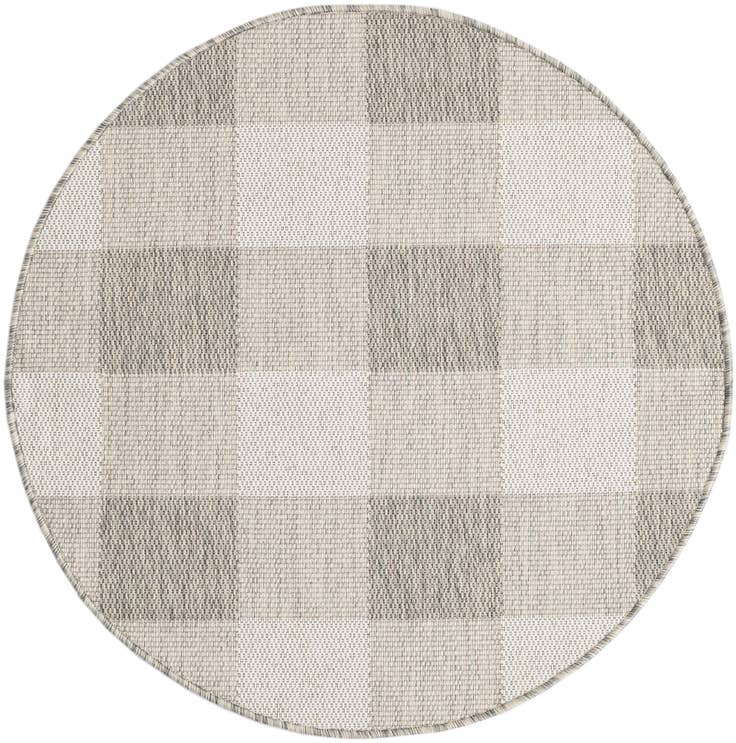 Detail image of 3' x 3' Easy-Clean Checkered Indoor / Outdoor Round Rug