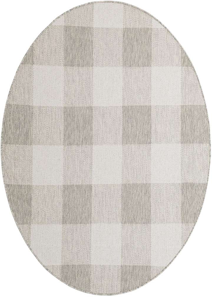 6' x 6' Easy-Clean Checkered Indoor / Outdoor Round Rug