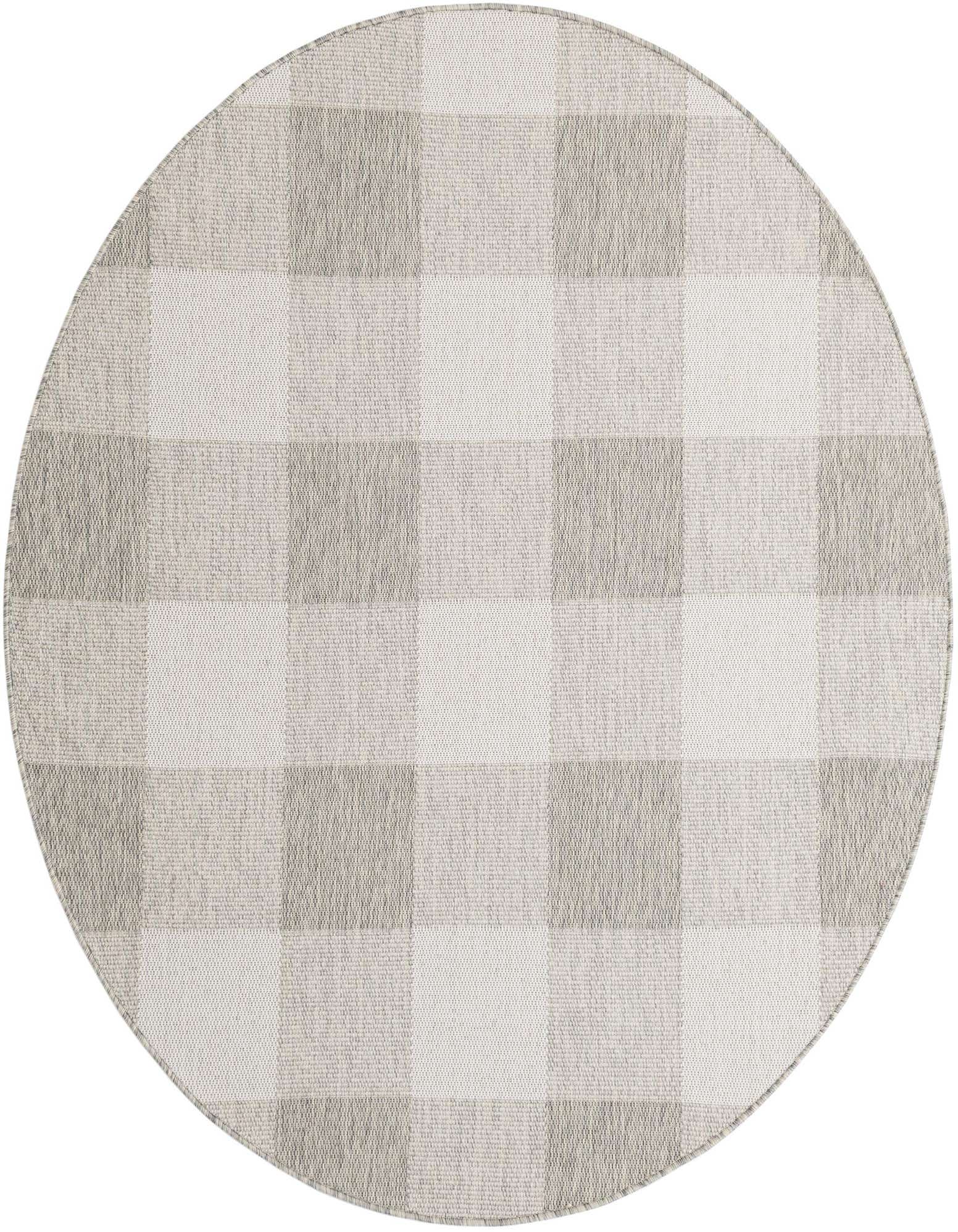 6' x 6' Easy-Clean Checkered Indoor / Outdoor Round Rug