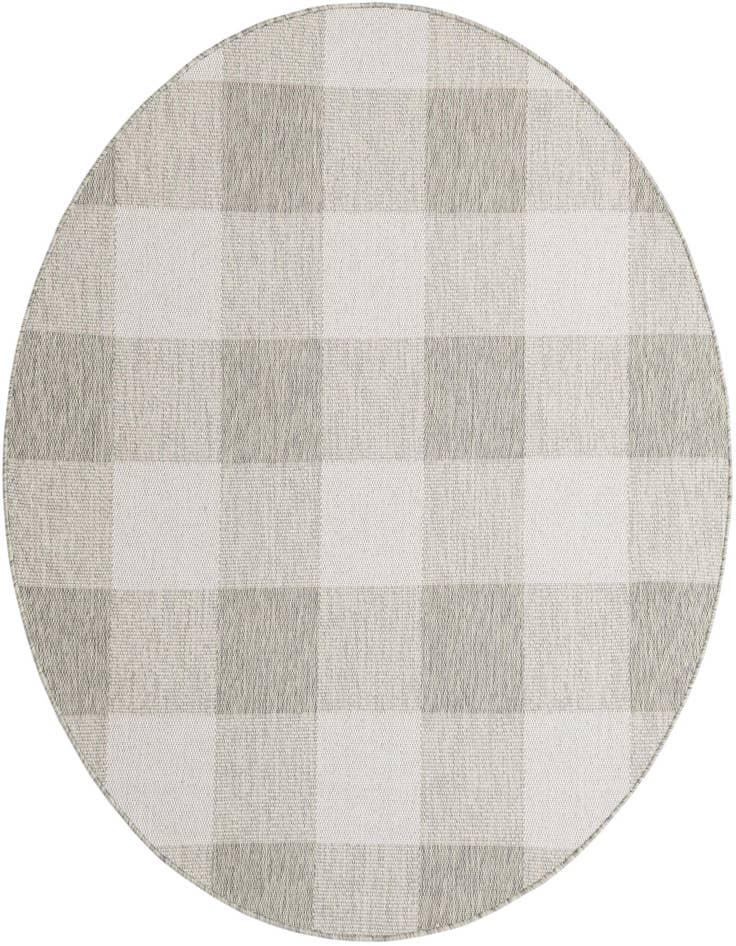 Detail image of 6' x 6' Easy-Clean Checkered Indoor / Outdoor Round Rug