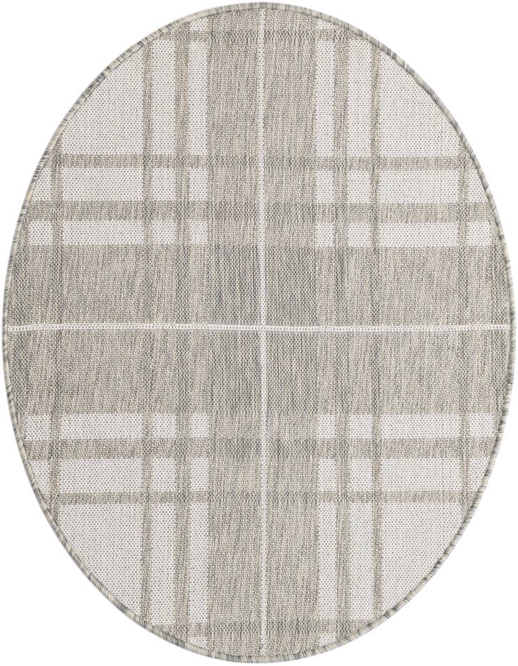 Detail image of 3' x 3' Easy-Clean Checkered Indoor / Outdoor Round Rug