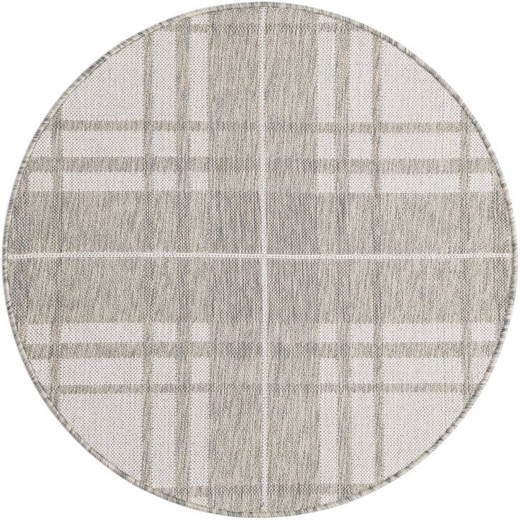 Detail image of 3' x 3' Easy-Clean Checkered Indoor / Outdoor Round Rug