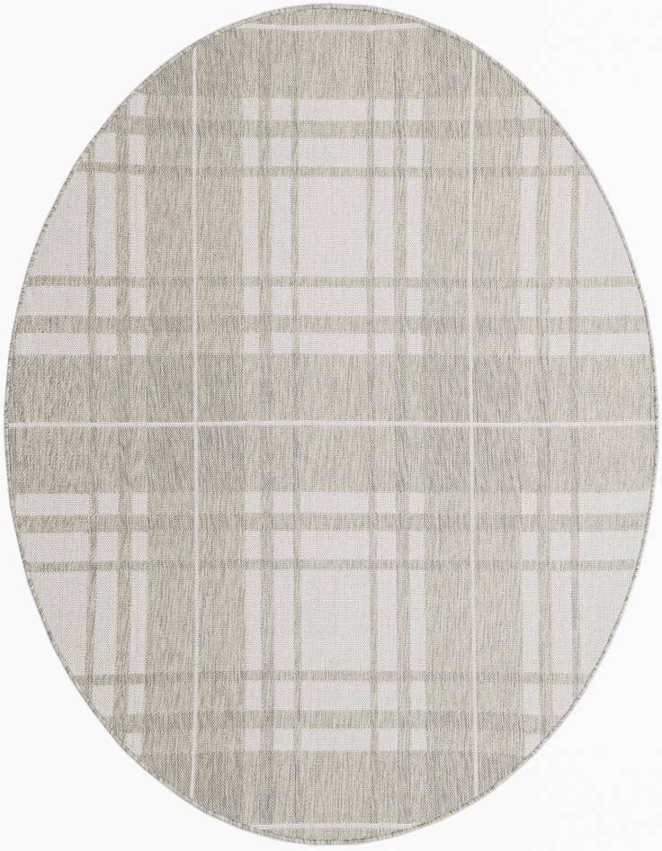 Detail image of 6' x 6' Easy-Clean Checkered Indoor / Outdoor Round Rug