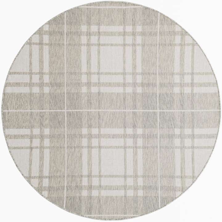 6' x 6' Easy-Clean Checkered Indoor / Outdoor Round Rug