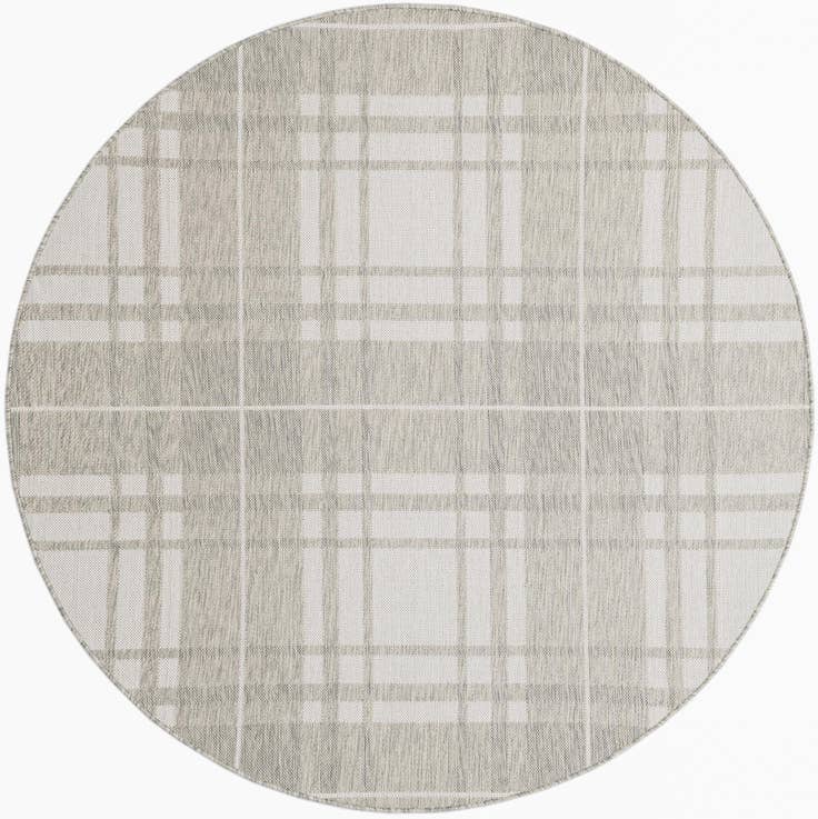 Detail image of 6' x 6' Easy-Clean Checkered Indoor / Outdoor Round Rug
