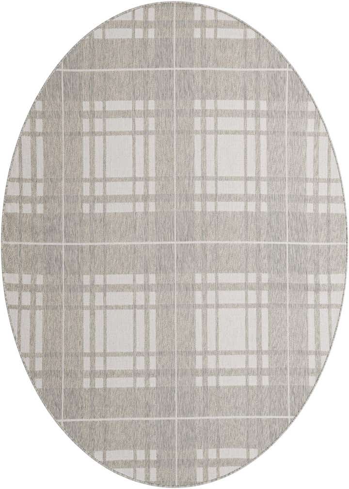 7' 10 x 7' 10 Easy-Clean Checkered Indoor / Outdoor Round Rug