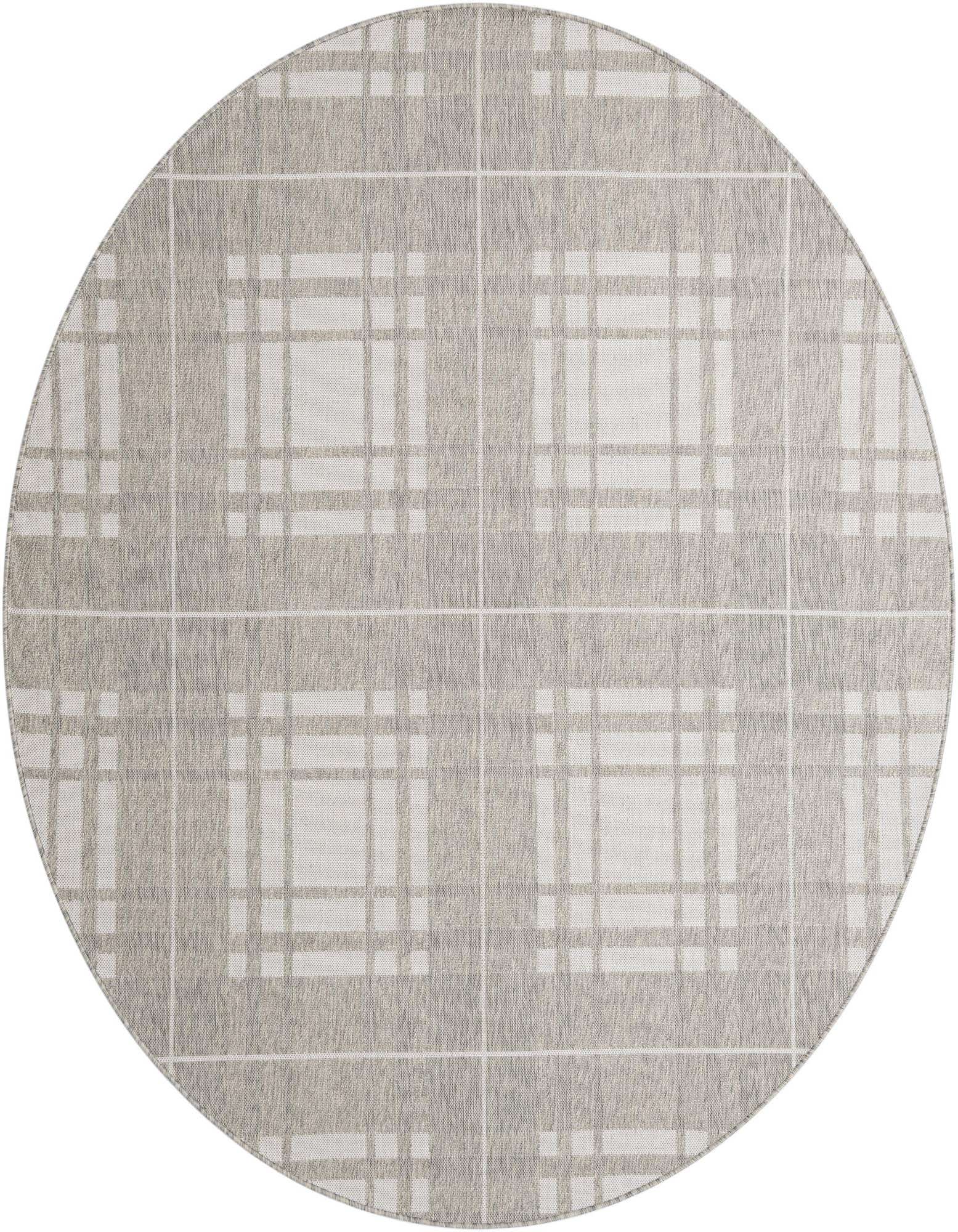 7' 10 x 7' 10 Easy-Clean Checkered Indoor / Outdoor Round Rug