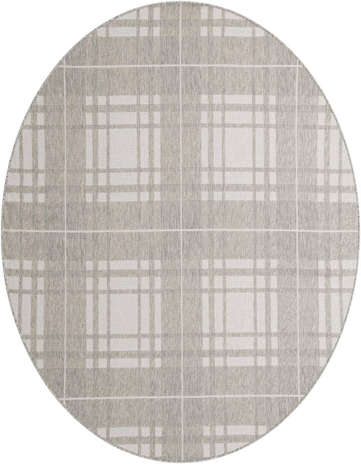 Detail image of 7' 10 x 7' 10 Easy-Clean Checkered Indoor / Outdoor Round Rug