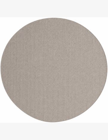Gray Easy-Clean Checkered Indoor / Outdoor Round Rug