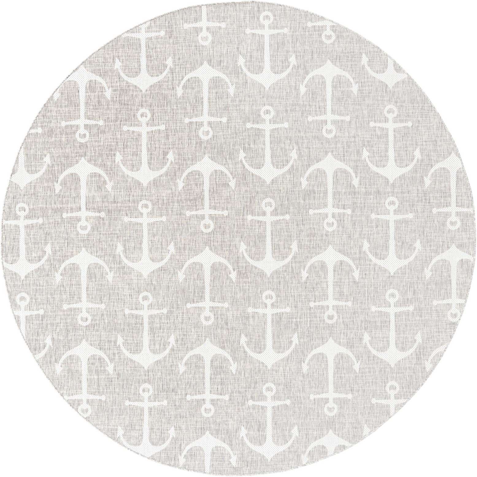 10' x 10' Easy-Clean Coastal Indoor / Outdoor Round Rug