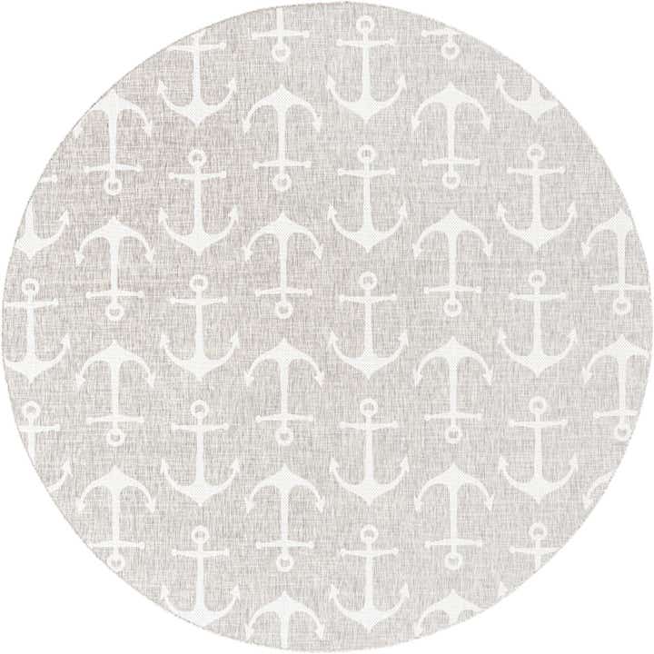 10' x 10' Easy-Clean Coastal Indoor / Outdoor Round Rug