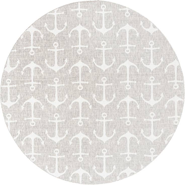 Detail image of 10' x 10' Easy-Clean Coastal Indoor / Outdoor Round Rug