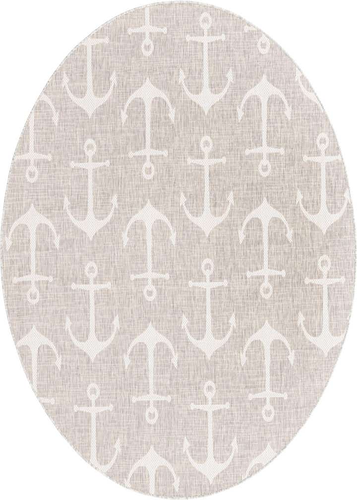 7' 10 x 7' 10 Easy-Clean Coastal Indoor / Outdoor Round Rug