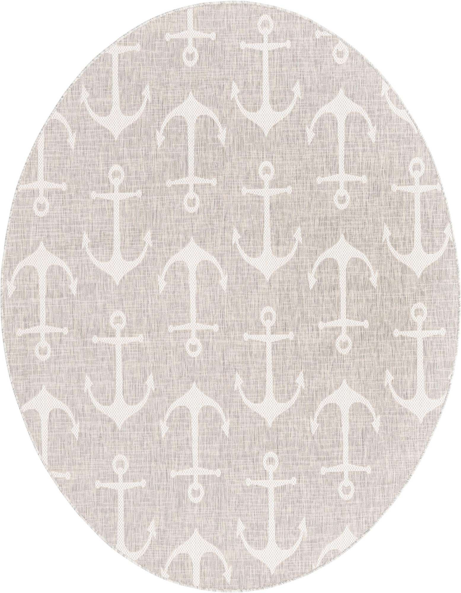 7' 10 x 7' 10 Easy-Clean Coastal Indoor / Outdoor Round Rug