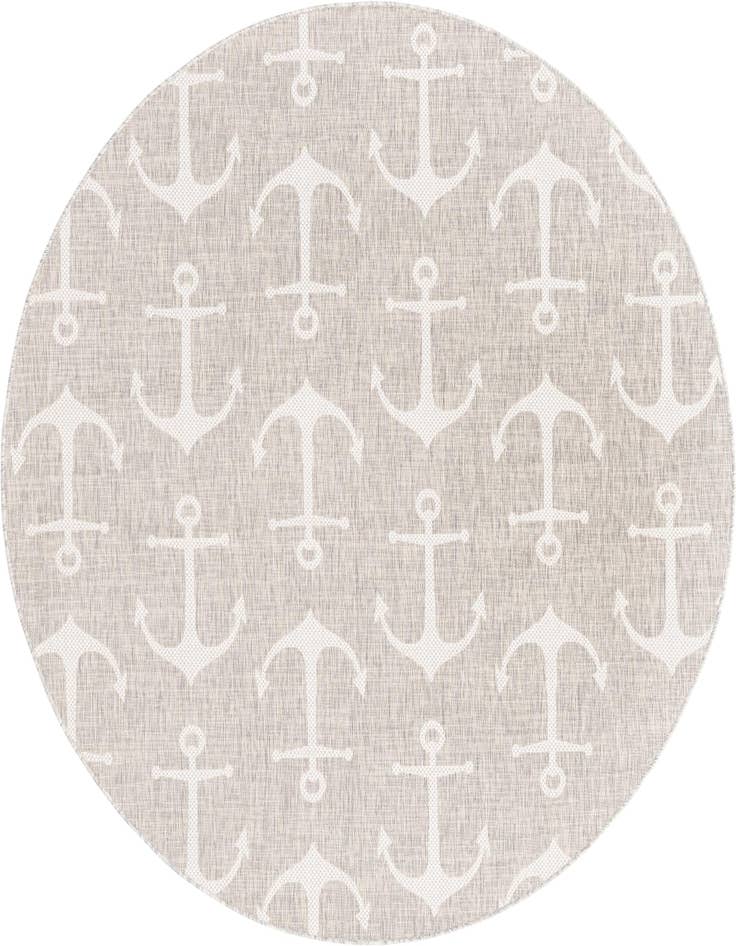 Detail image of 7' 10 x 7' 10 Easy-Clean Coastal Indoor / Outdoor Round Rug