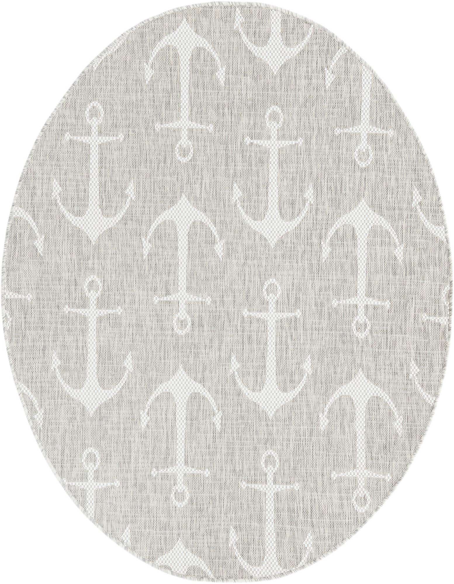 5' 3 x 5' 3 Easy-Clean Coastal Indoor / Outdoor Round Rug