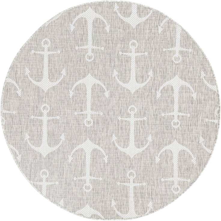 Detail image of 5' 3 x 5' 3 Easy-Clean Coastal Indoor / Outdoor Round Rug