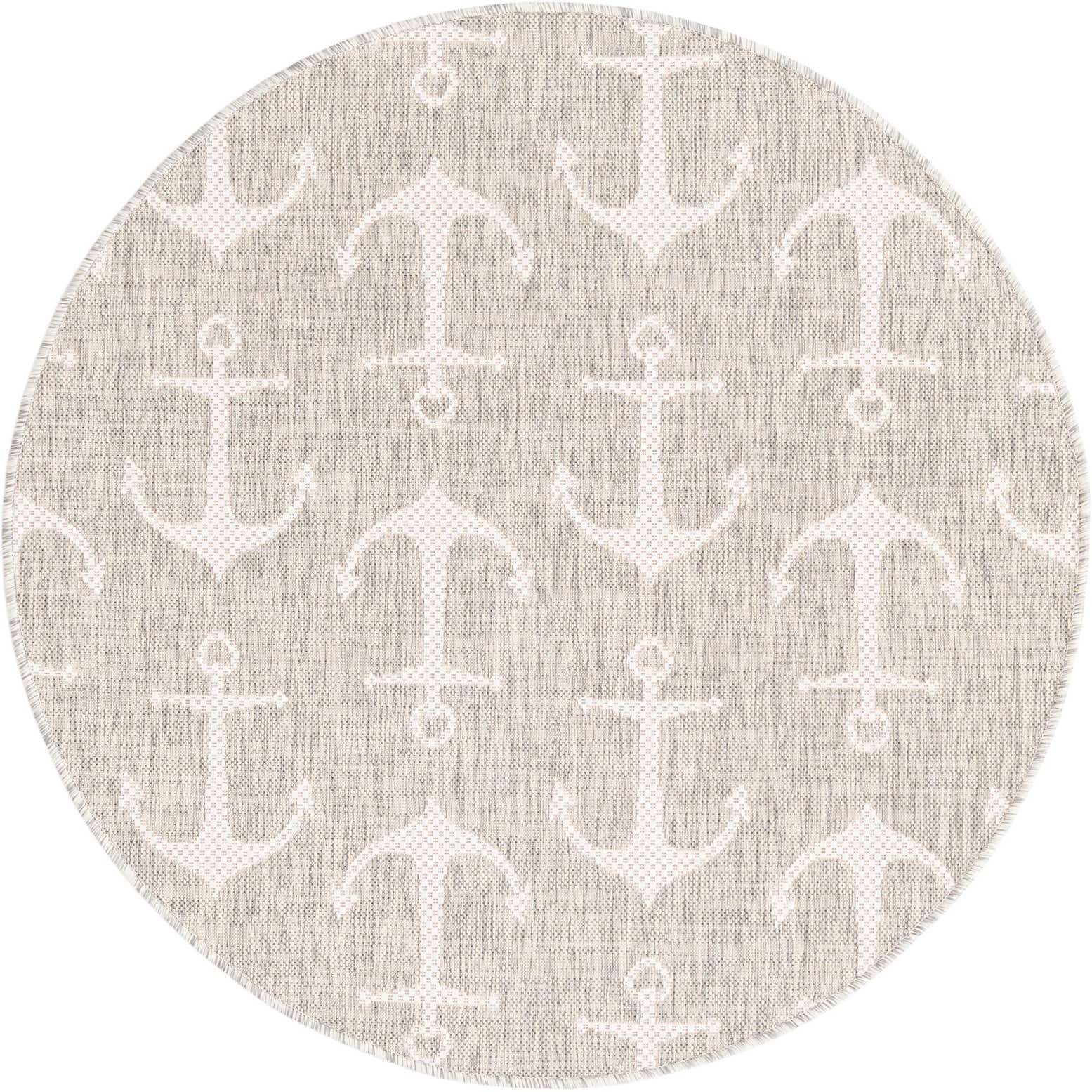 4' x 4' Easy-Clean Coastal Indoor / Outdoor Round Rug