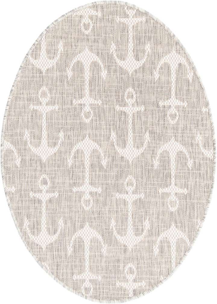 3' x 3' Easy-Clean Coastal Indoor / Outdoor Round Rug