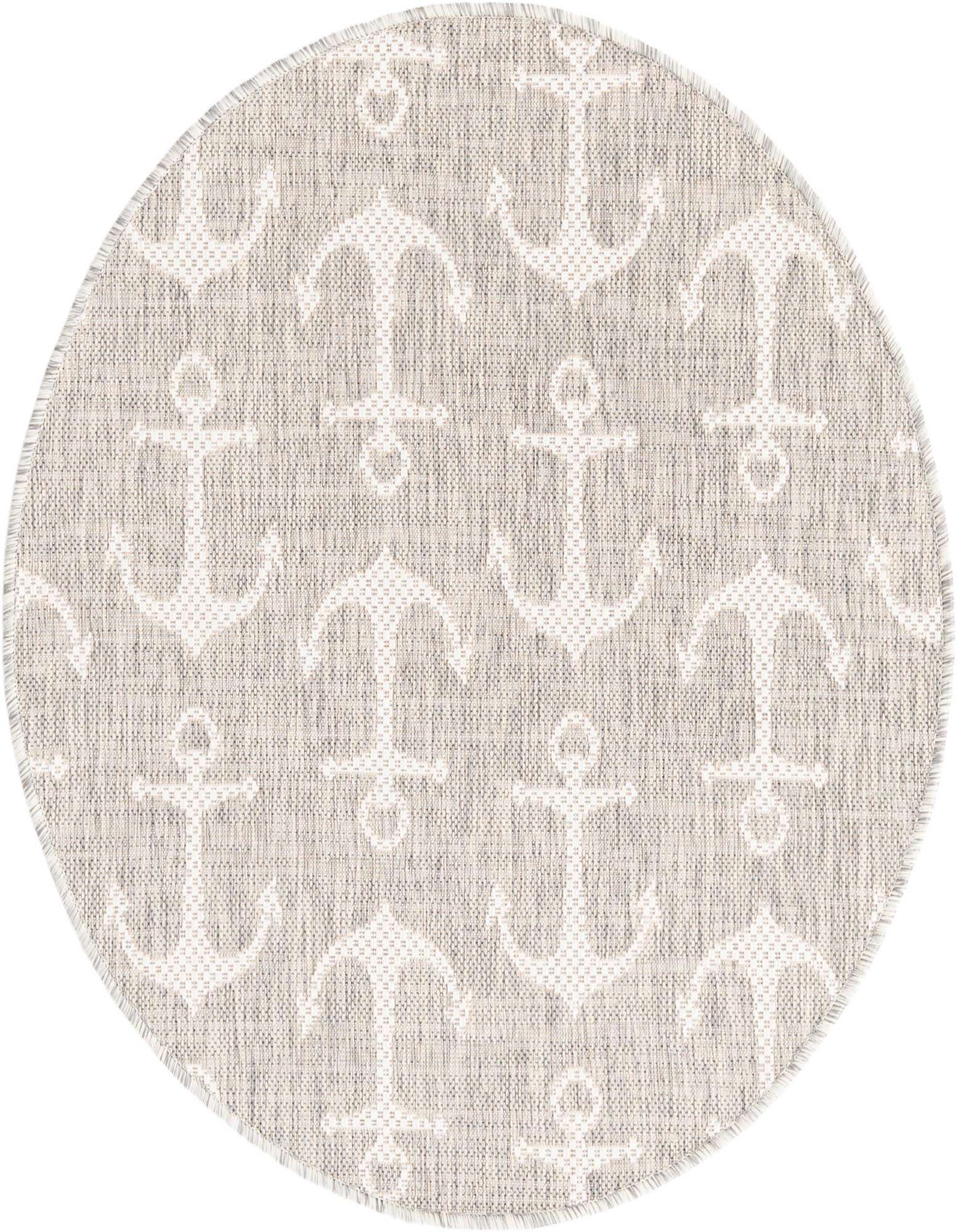 3' x 3' Easy-Clean Coastal Indoor / Outdoor Round Rug