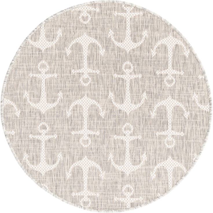 Detail image of 3' x 3' Easy-Clean Coastal Indoor / Outdoor Round Rug