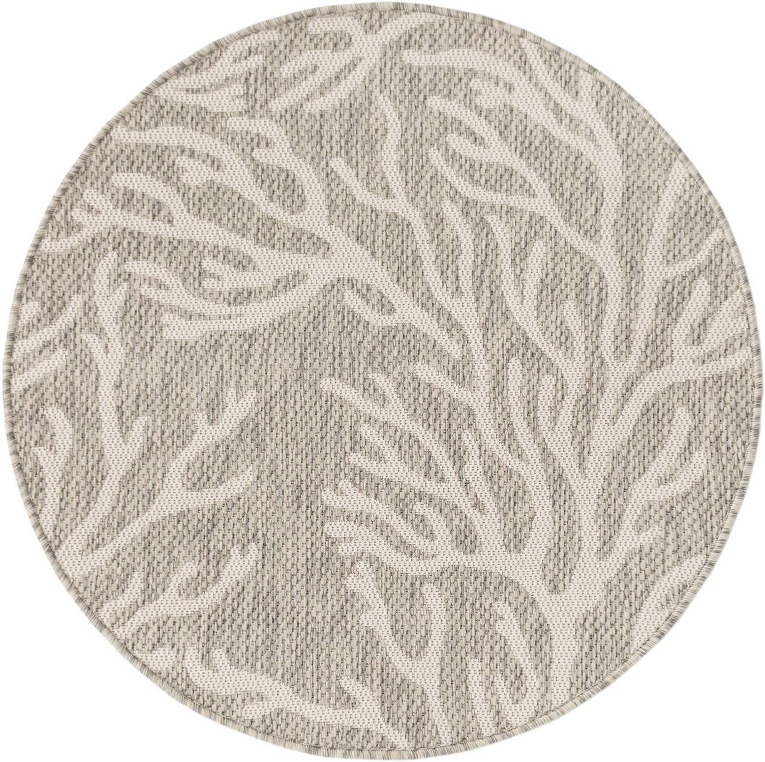 3' x 3' Easy-Clean Coastal Indoor / Outdoor Round Rug