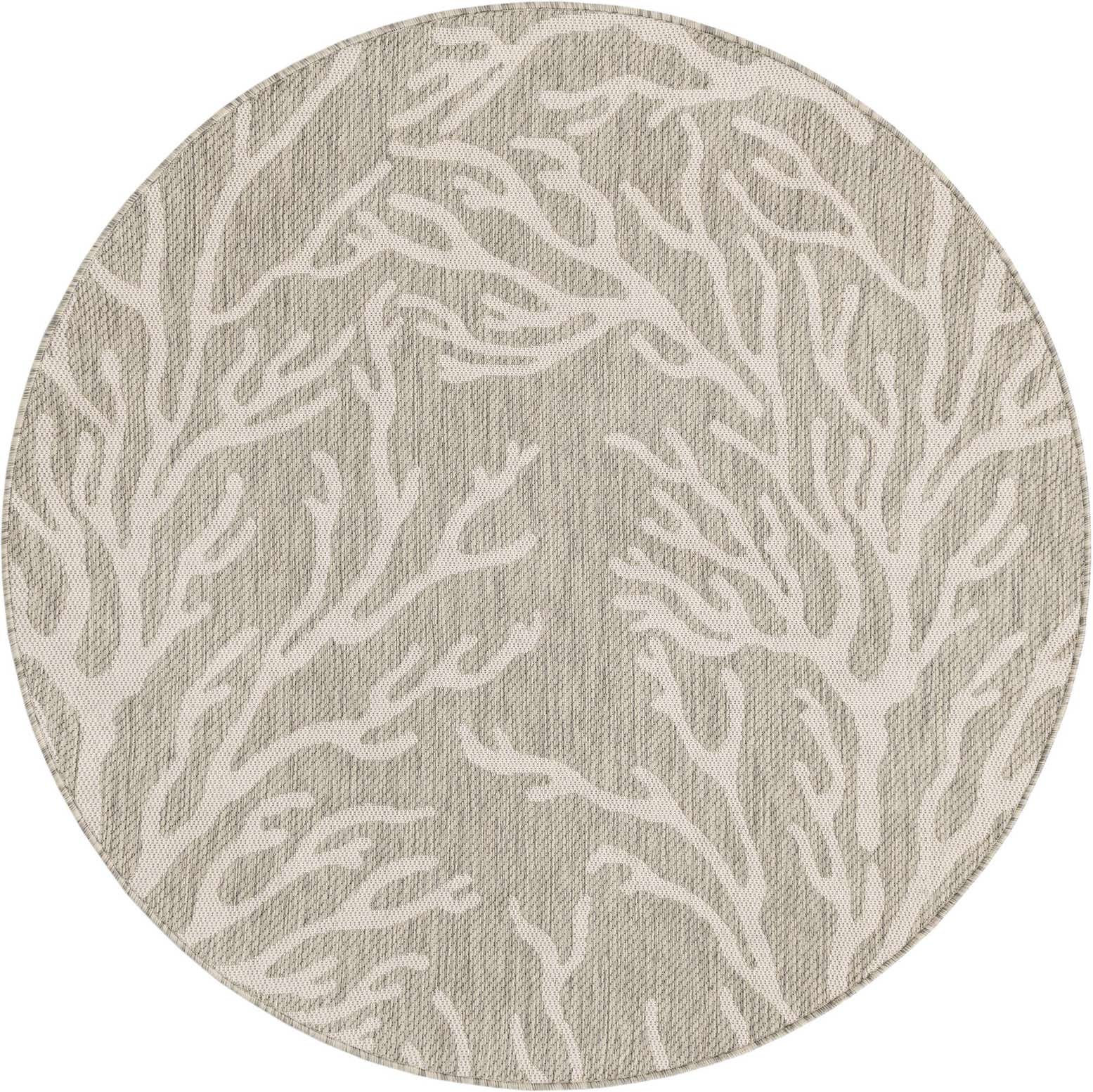 5' 3 x 5' 3 Easy-Clean Coastal Indoor / Outdoor Round Rug