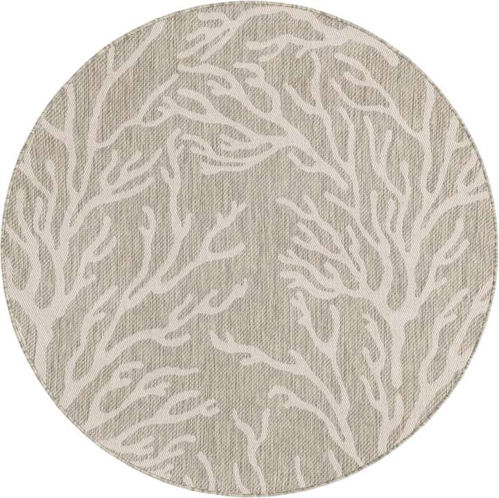 5' 3 x 5' 3 Easy-Clean Coastal Indoor / Outdoor Round Rug