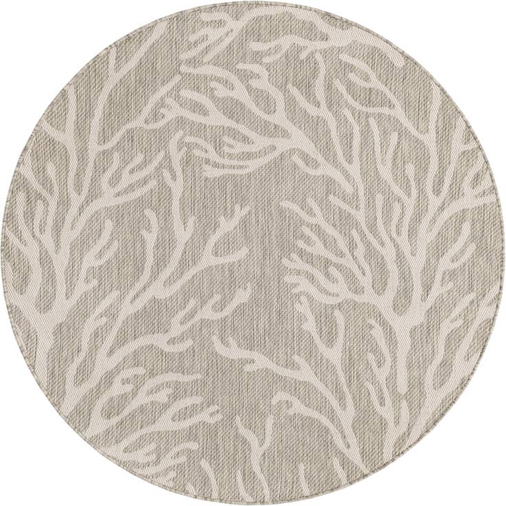 Detail image of 5' 3 x 5' 3 Easy-Clean Coastal Indoor / Outdoor Round Rug