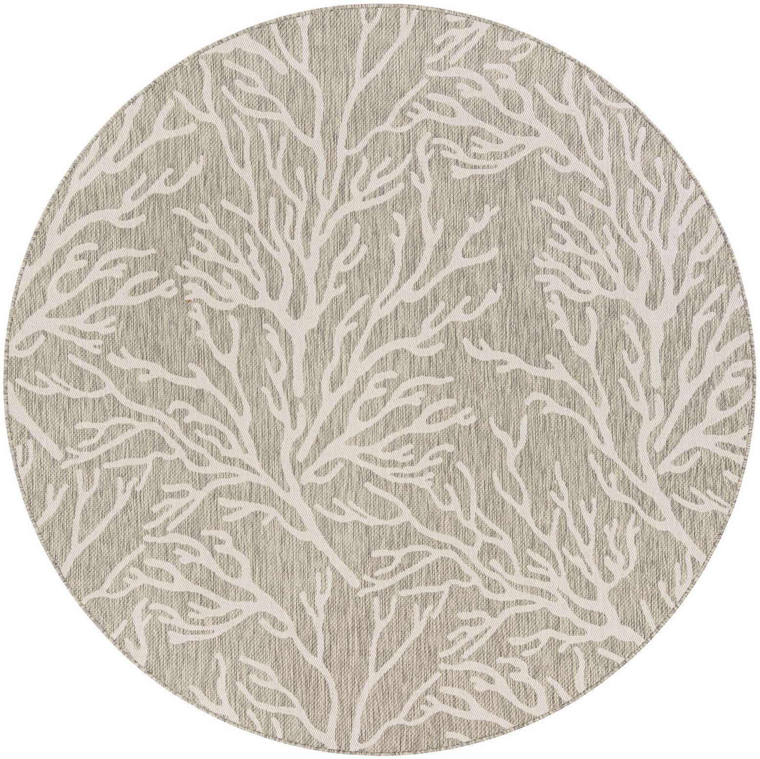 7' 10 x 7' 10 Easy-Clean Coastal Indoor / Outdoor Round Rug