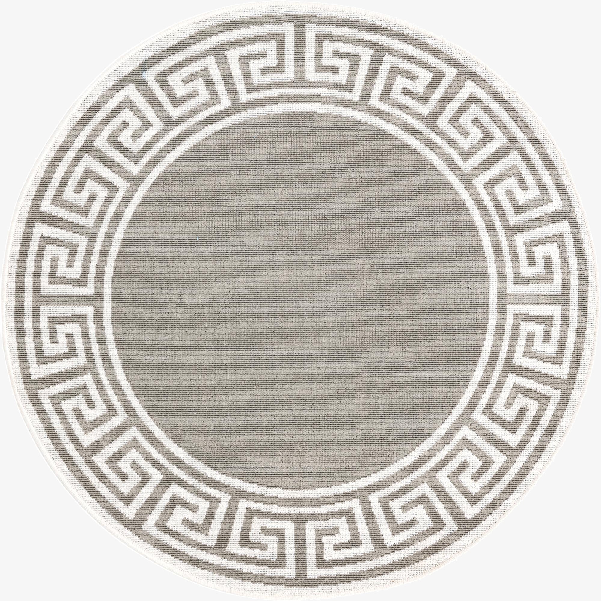 4' x 4'  Washable Coastal Indoor / Outdoor Round Rug