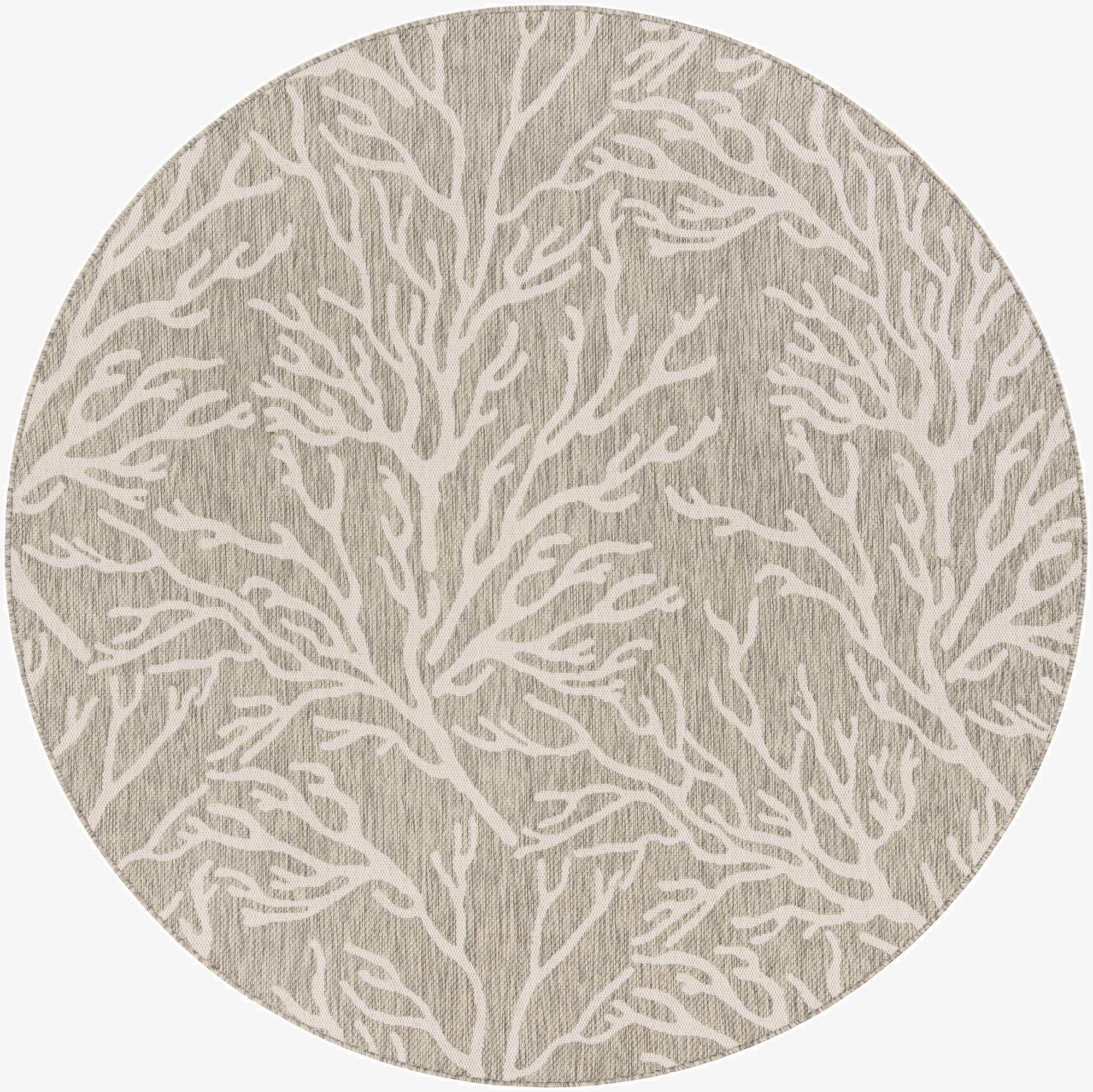 7' 10 x 7' 10  Washable Coastal Indoor / Outdoor Round Rug