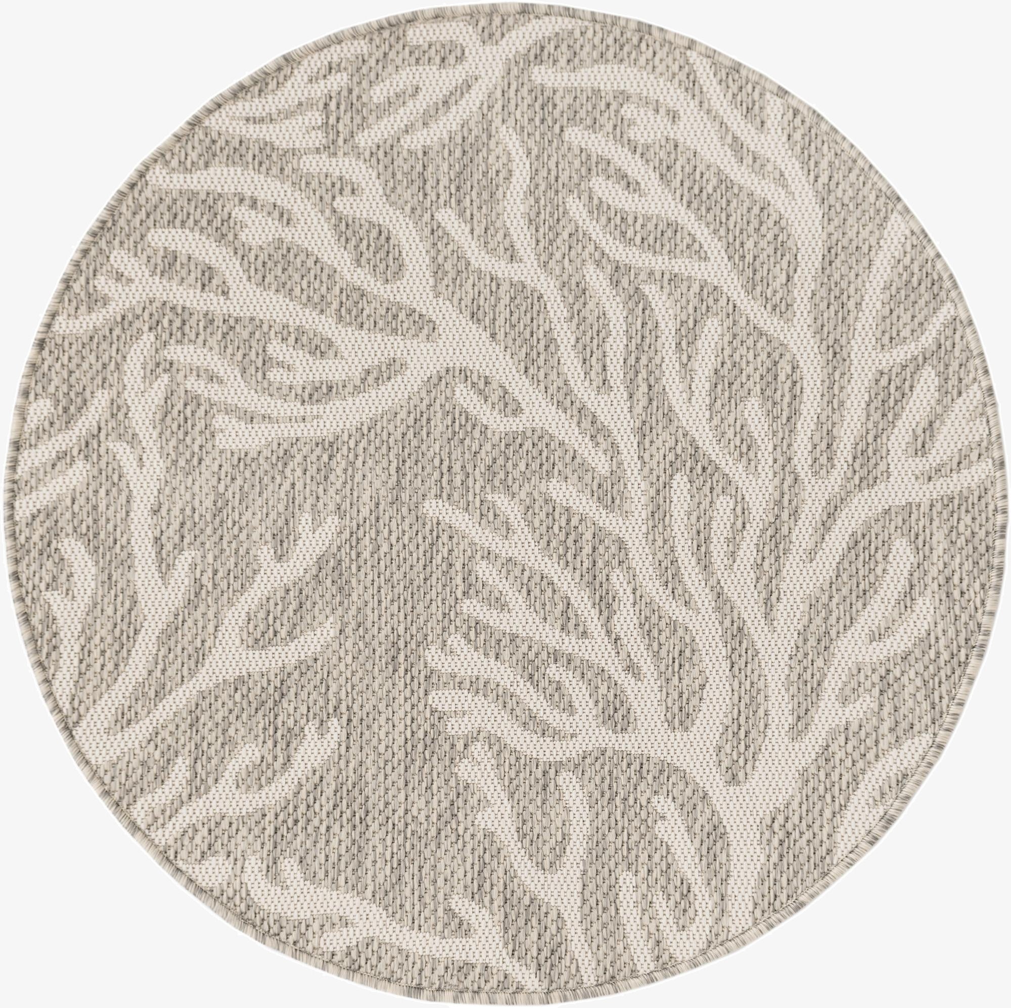 3' x 3'  Washable Coastal Indoor / Outdoor Round Rug