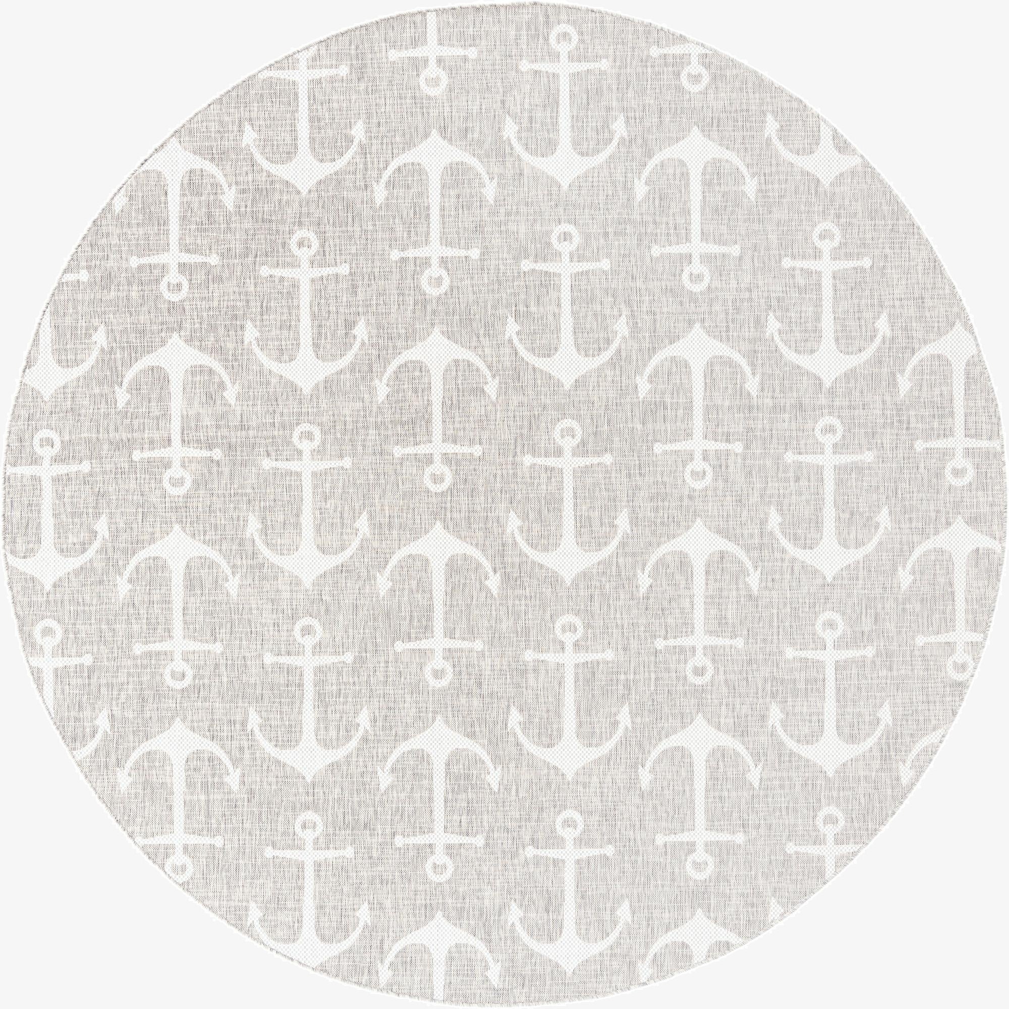 10' x 10'  Washable Coastal Indoor / Outdoor Round Rug