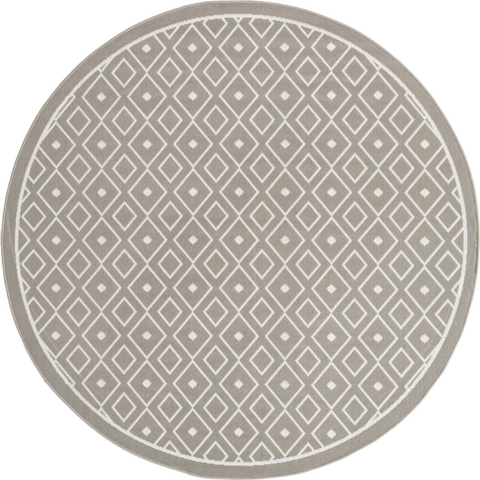 7' x 7' Easy-Clean Lattice Indoor / Outdoor Round Rug