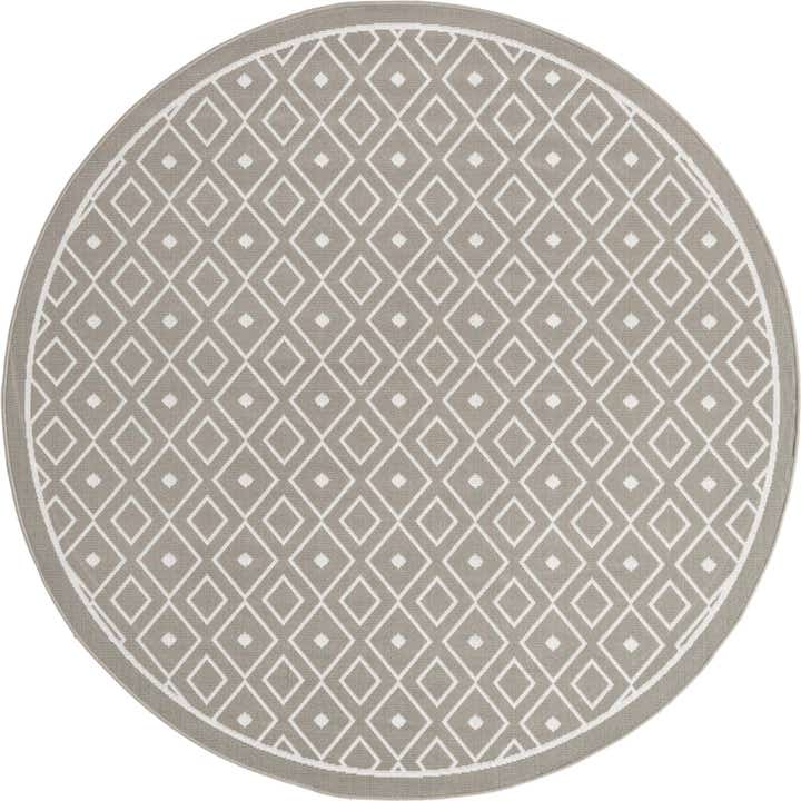 7' x 7' Easy-Clean Lattice Indoor / Outdoor Round Rug