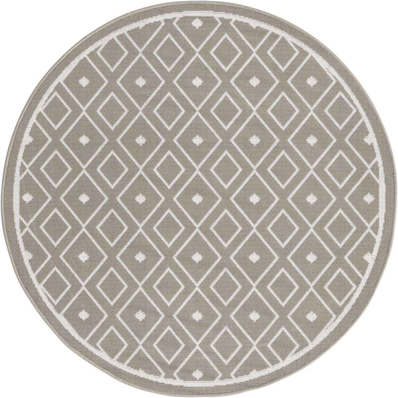 4' x 4' Easy-Clean Lattice Indoor / Outdoor Round Rug
